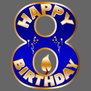 Happy Birthday Eight candle