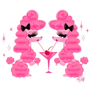 Two Pink Poodles and Martini