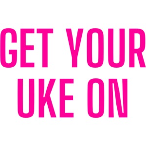 Get Your Uke On Pink Sticker