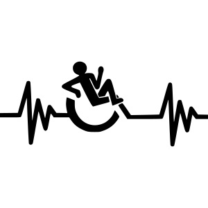 Relaxed wheelchair user with heartbeat #