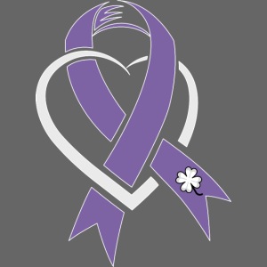 TB Cancer Awareness Ribbon with Heart