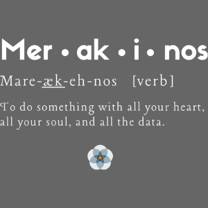 Merakinos definition with logo dark