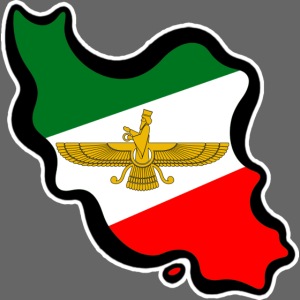 Iran Map Flag Farvahar