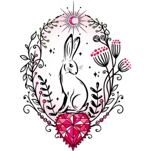 Hare Easter Bunny with Heart Crystal