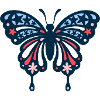 red white and blue butterfly
