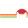 Cat Retro Sunset Cat Face