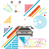 Back To The Future Logo With Delorean Time Machine