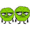 2 monsters eyes roll