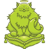 Green Buddha Cat