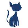 blue cat symbol animal cute