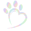 Pastel Cat Paw Heart