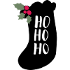 HOHOHO gift sock silhouette christmas