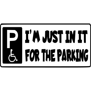 Just in my wheelchair for the great parking *