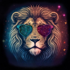 Jesus Lion of Judah wearing love glasses