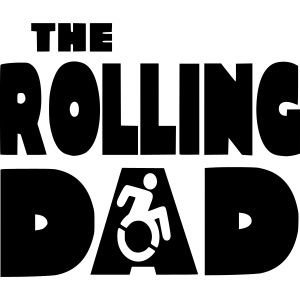 Rolling dad in a wheelchair *
