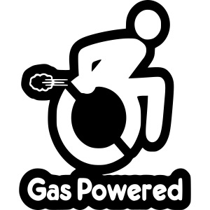 Gas powered wheelchair user, rolstoel humor *