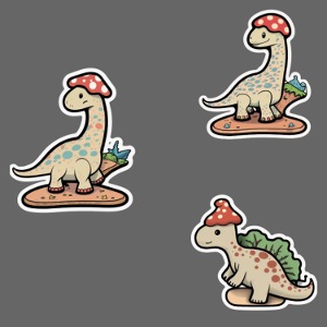 Mushroom Hat Brontosaurus Dinosaur