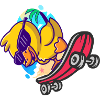 Skateboarding ducky