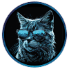 Cool blue Cat with Sunglasses