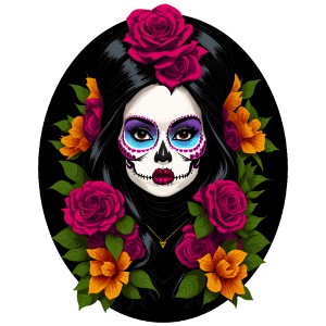 Day of the dead - woman with flowers