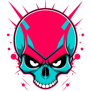 Colorful skull Without lower jaw