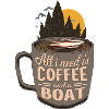 Coffee Motor Boat Cartoon