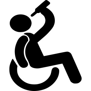 Drinking wheelchair user *