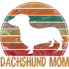 Dachshund Mom Retro Rainbow