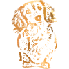 Golden Pup Silhouette Art