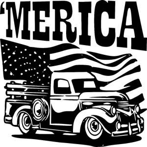 ‘Merica Truck & Flag ©WhiteTigerLLC.Com