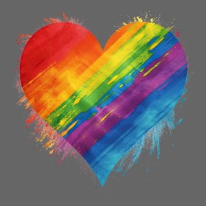 Watercolor Rainbow Pride Heart - LGBTQ LGBT Pride
