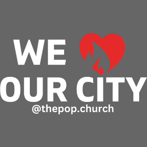 We love our city -white logo