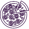 White Whole Pizza Icon