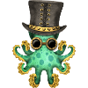 Steampunk Green Octopus