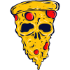 Neon Skull Pizza Slice