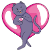Russian Blue Cat in Love