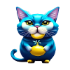 Cute cat funny blue cat
