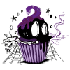 Black Halloween Skull Cupcake