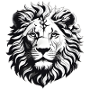Black and white Lion