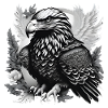 black and white eagle