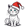 White Christmas Cat