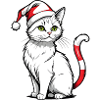 White Christmas Cat