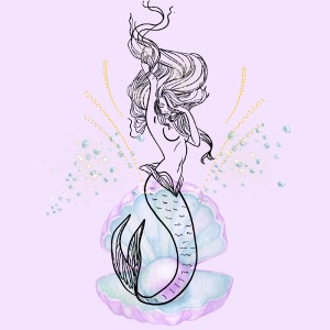 Mermaid Ocean Goddess In Shell - Fairytale Design