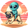 Alien Rides Pug
