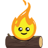 Cute flame bonfire