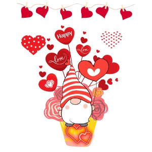 Design wrapped in love hearts, vibrating in love.