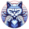 Fighting Angry Blue Cat