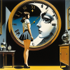 Girl moon clock