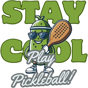 Show Your Pickleball Love - Sporty Cartoon Pickle
