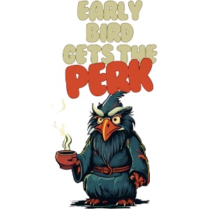 Early Bird Gets the Perk: Owl with Coffee Mug